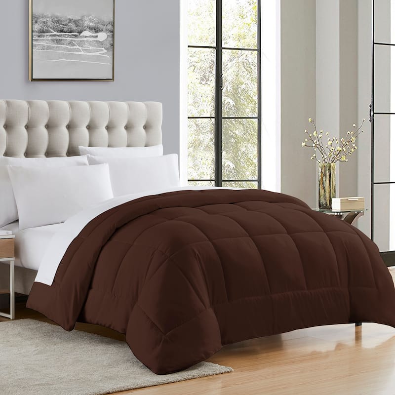 All Season Hypoallergenic Lightweight Down Alternative Comforter - Twin - Brown