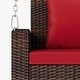 preview thumbnail 35 of 46, 2-Person Wicker Hanging Porch Swing with Chains,Cushion,Pillow, Rattan Swing Bench