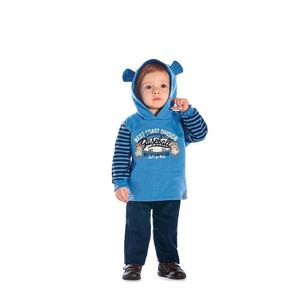 Baby Boy Outfit Bear Hoodie Sweater Jacket and Pants Set Pulla Bulla 3-12 Months