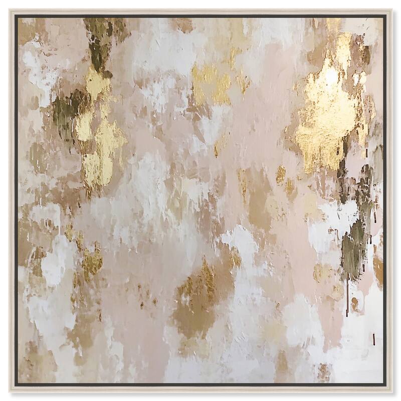 Golden Glimmer Gesture I Canvas by Art Remedy - Silver - 24" x 24"