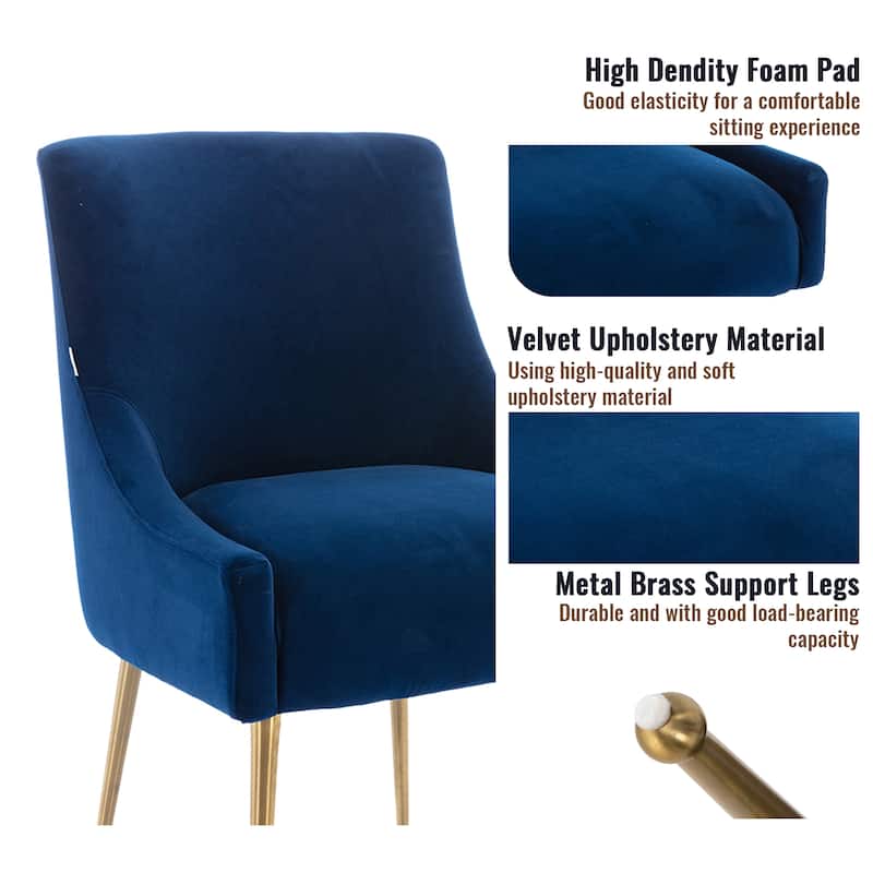 7-Piece Clihome Walut Wood Table with Velvet Chair Dining Chair