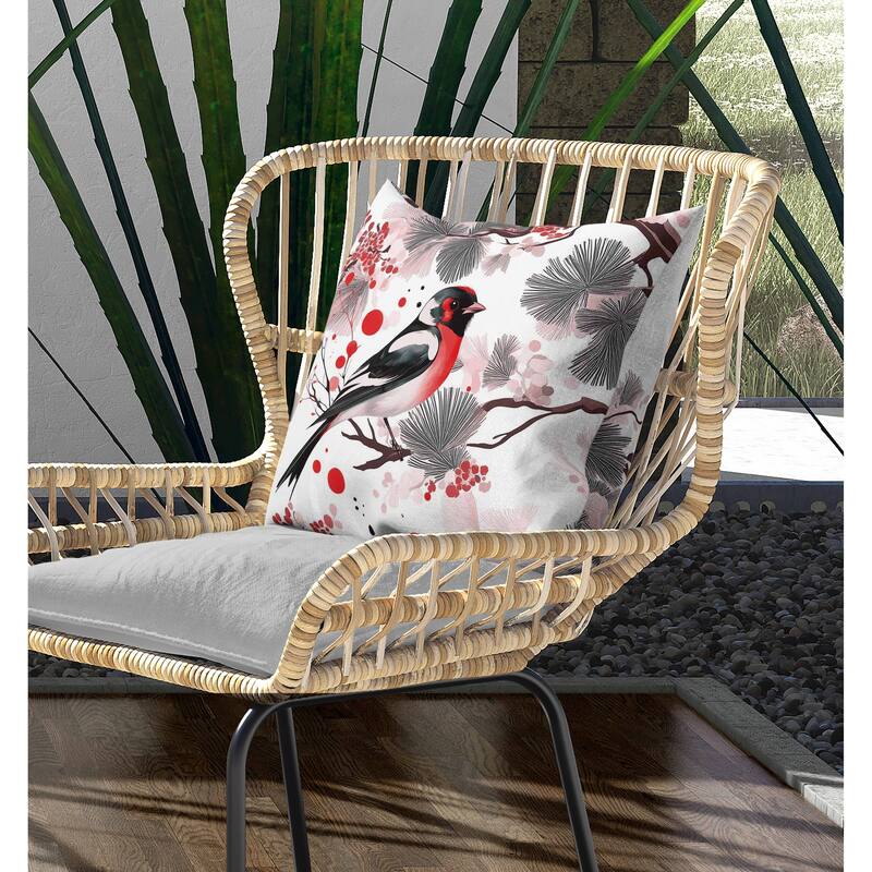 Pine and Ember Indoor/Outdoor Reversible Throw Pillow Pink and Gray