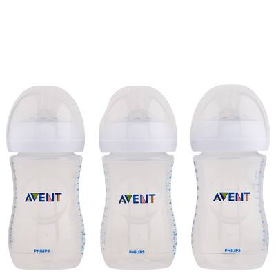 Philips Avent Natural Baby Bottle Clear 9 oz 3 Ct