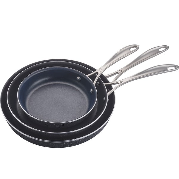 slide 1 of 3, Henckels Capri K2 3-pc Aluminum Nonstick Fry Pan Set - Grey Grey - 3-pc