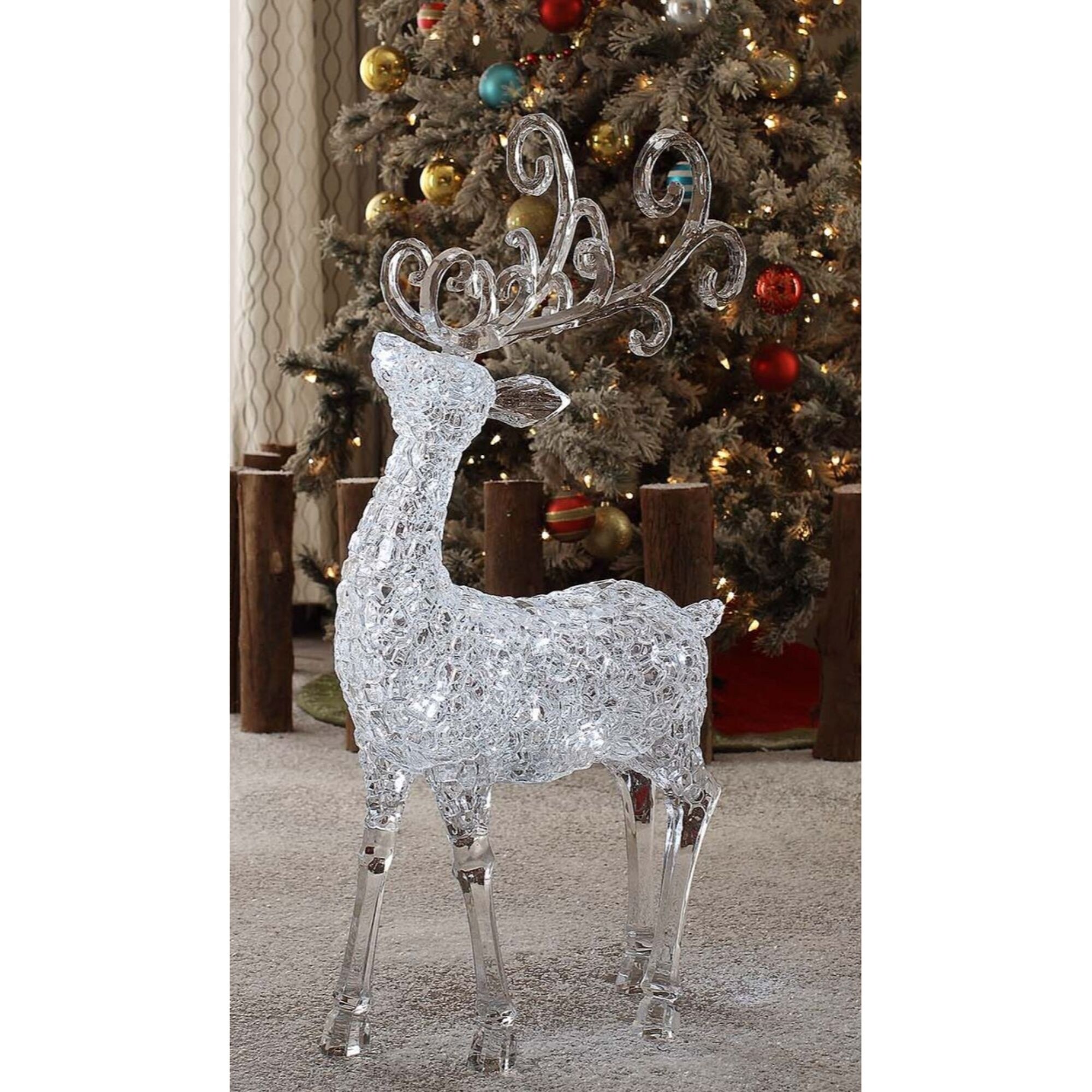 Shop 35 Clear Lg Textured Deer Decorative Christmas Ornament N