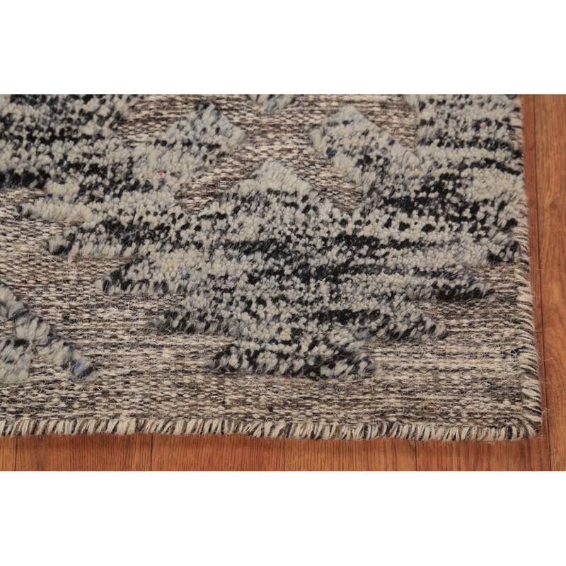Modern Moroccan Abstract Foyer Rug Hand-Knotted Wool Carpet - 2'0"x 3'0"