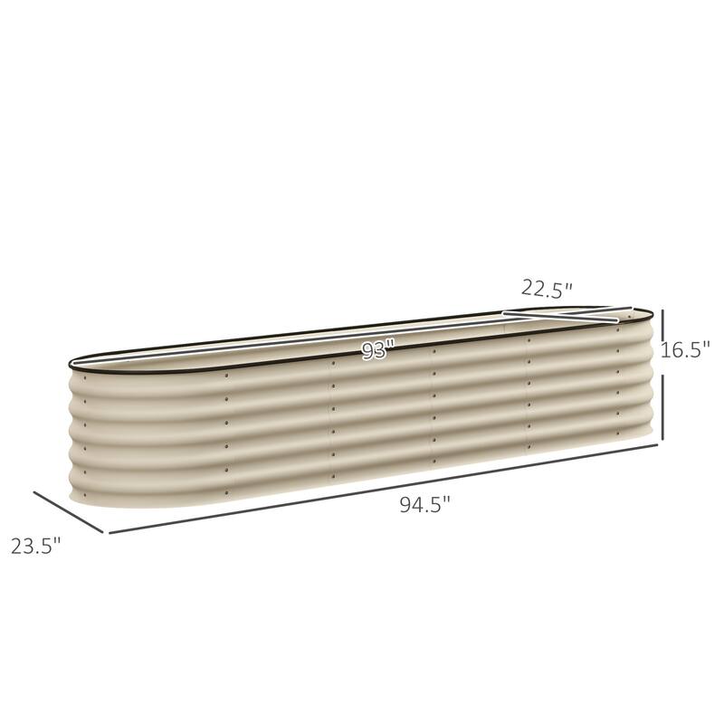 Modern Minimalist Garden Bed with Safety Edging Easy DIY Stock Tank, for Growing Flowers Herbs Vegetables, Green - 8' x 10'