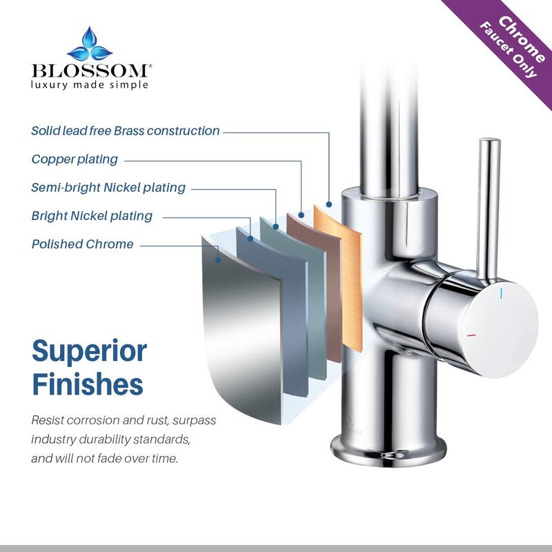 Blossom Solid Pull-Down Kitchen Faucet w/ 360 Swivel, Single Handle