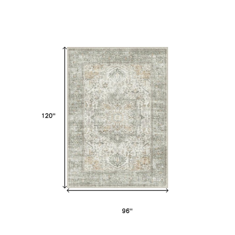 HomeRoots Floral Traditional Rectangle Area Rug - 8' X 10'