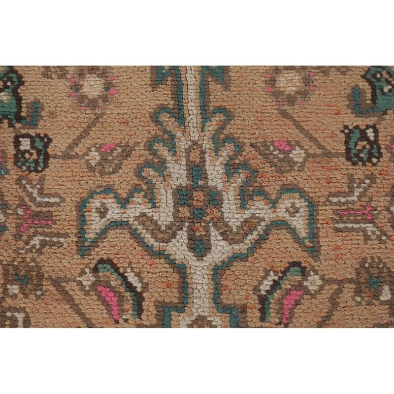 Geometric Hamedan Persian Vintage Area Rug Handmade Wool Carpet - 6'7"x 10'4"