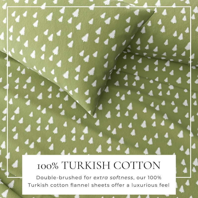 Linery & Co. Winter Turkish Cotton Double-Brushed Flannel Bed Sheet Set