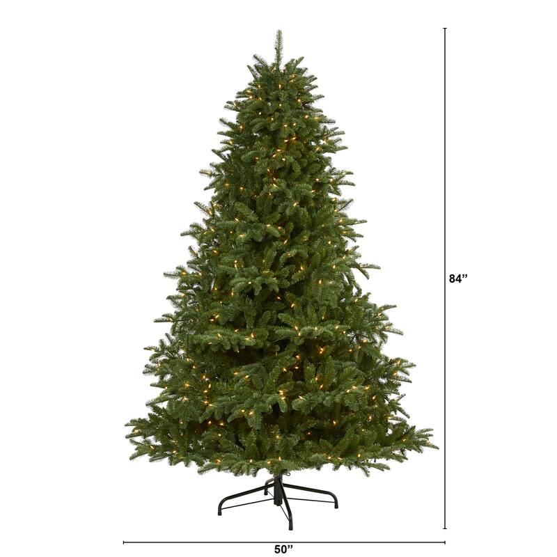 7’ Pre-Lit South Carolina Spruce Artificial Christmas Tree, Clear LED Lights - 7 Foot