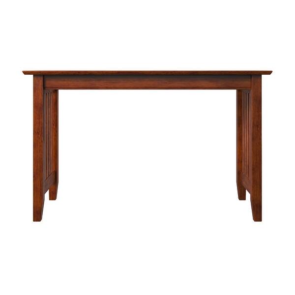 Mission Style Writing Table Mission Writing Table with USB Charging Station in Walnut - Bed Bath ...