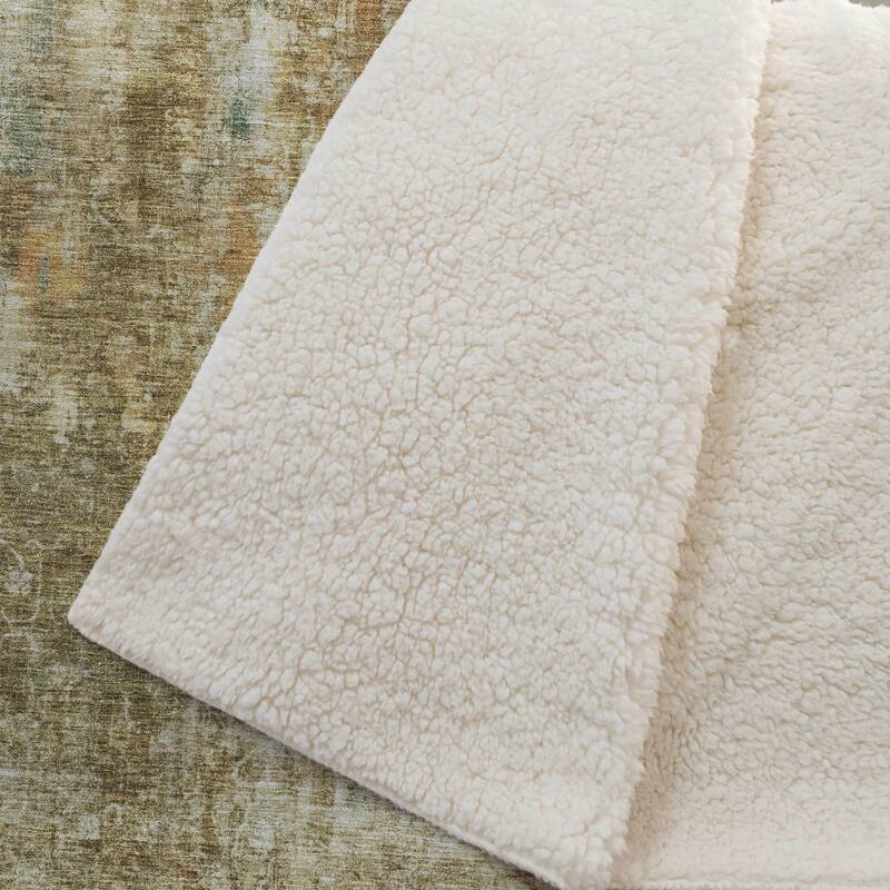 Premium Machine Washable Modern Abstract Sherpa Throw Blanket