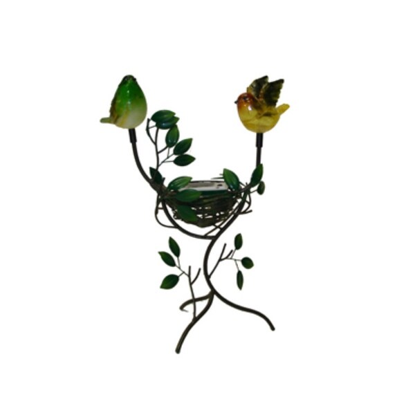 Robins Nesting On The Branch Solar Light
