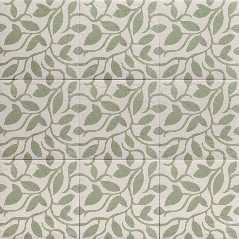 The Tile Life Verity Vine 8x8 Matte Patterned Porcelain Floor & Wall Tile