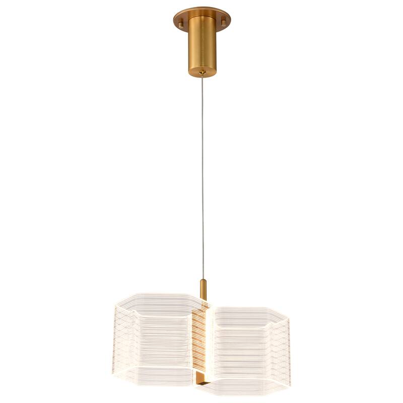 Kenzo LED 2 Light Mini Pendant Polished Anodized Bronze Finish Light Guide Panel - Polished Anodized Bronze