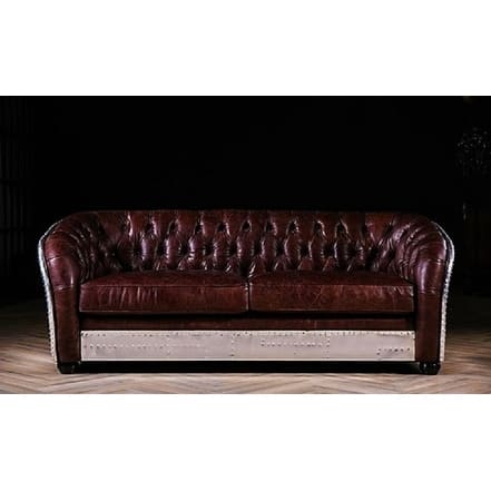 Shop Industrial Loft Aviator Aluminum Leather Sofa Free Shop Industrial Loft Aviator Aluminum Leather Sofa Free