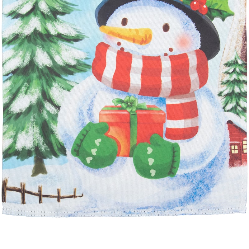 Merry Christmas and Snowman Outdoor Garden Flag 12.5" x 18"
