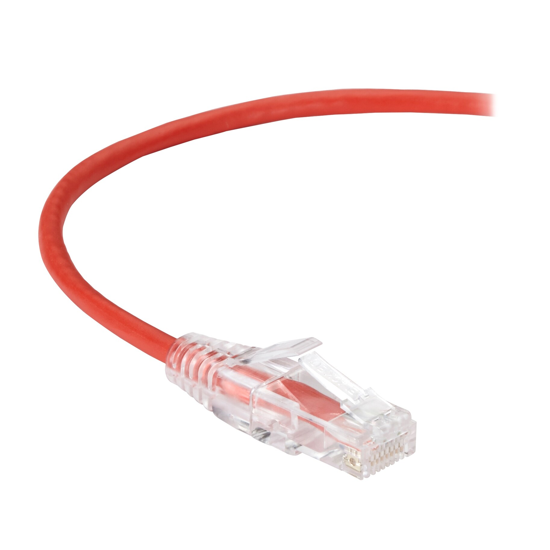 -Lockable UTP TAA GIGATRUE 3 CAT6 550-MHZ Patch Cable Slimline,RED,7-FT