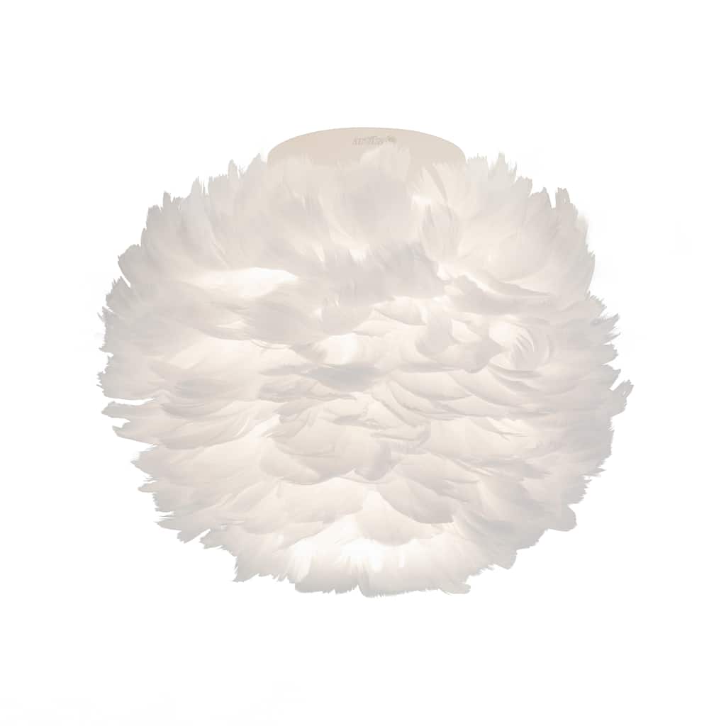 Artika Plume Modern Feather Shade Ceiling Light Fixture, White