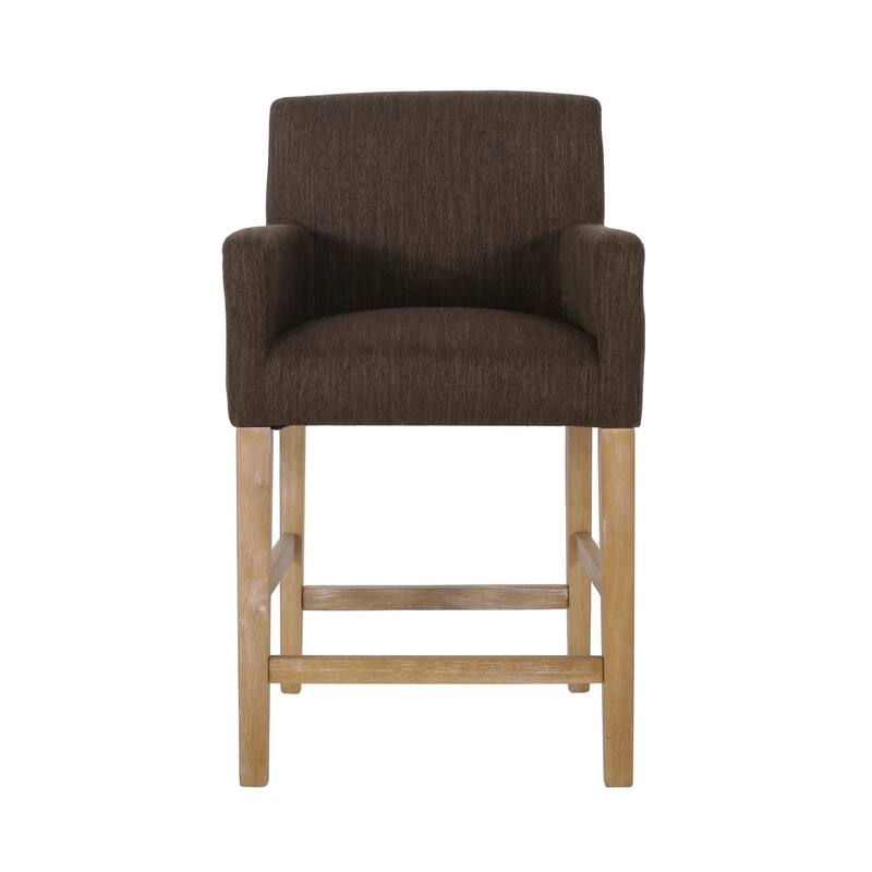 Armga Fabric Upholstered Wood 26 inch Counter Stools (Set of 2) by Christopher Knight Home