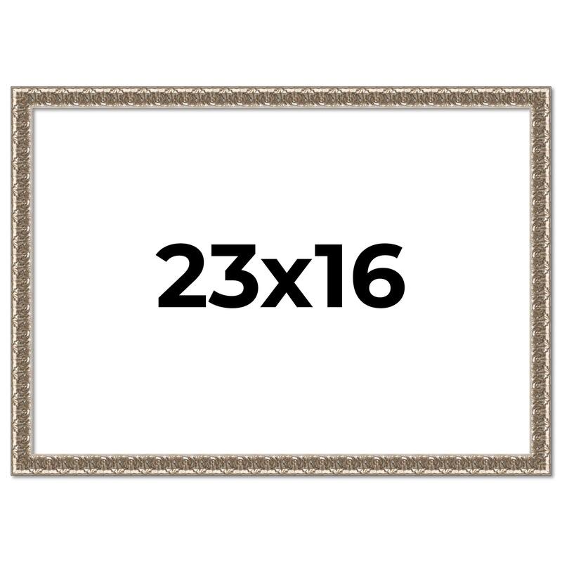 23x16 Frame Silver Versailles Ornate Solid Wood Picture Frame | 1 Inch