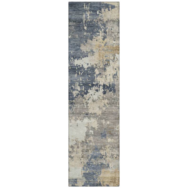 Machine Washable Indoor/Outdoor Contemporary Blend Chantille Rug