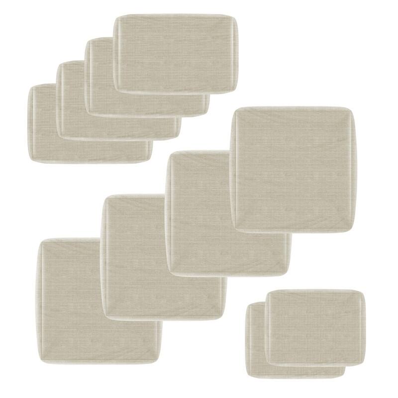 FINCATI 27" × 27" Outdoor Cushion Replacement Cover, Cushion Slipcover for Sectionals, Patio Seat Cover 27 Inches (COVER ONLY!) - 10 Pieces - Beige