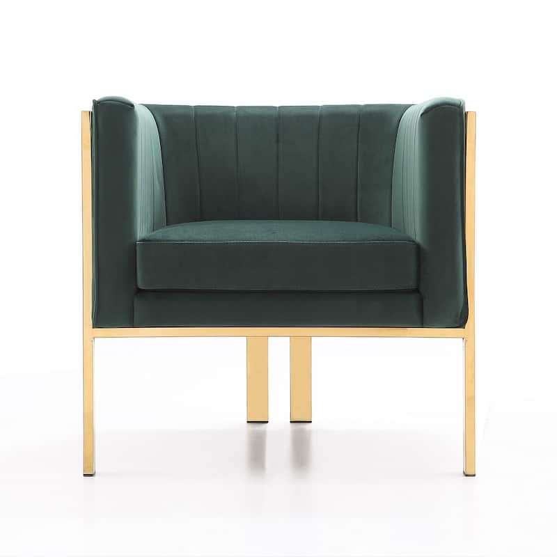 Manhattan Comfort Paramount Brass Velvet Accent Armchair (Set of 2)