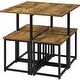 preview thumbnail 8 of 13, 5Pcs Dining Set with Industrial Square Table and 4 Backless Chairs
