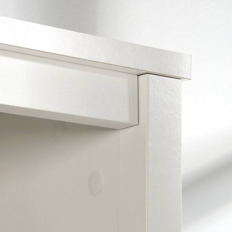 Engineered Wood Coastal Elegant library bookcase, White - 29.29"W x 13.98"D x 71.5"H