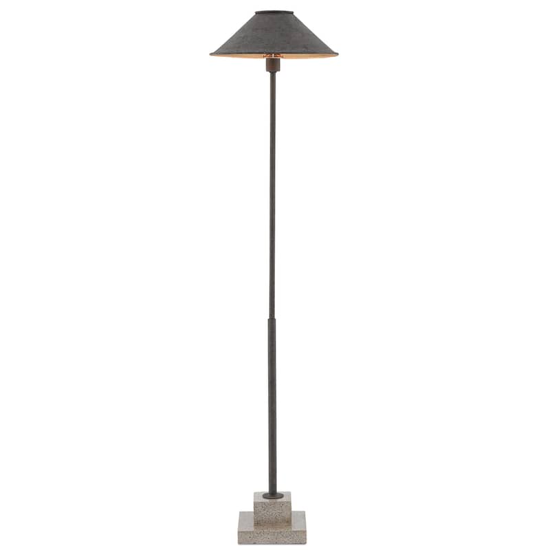 Currey & Company Fudo Black Floor Lamp - 49.75"h x 12"dia. - 49.75"h x 12"dia.