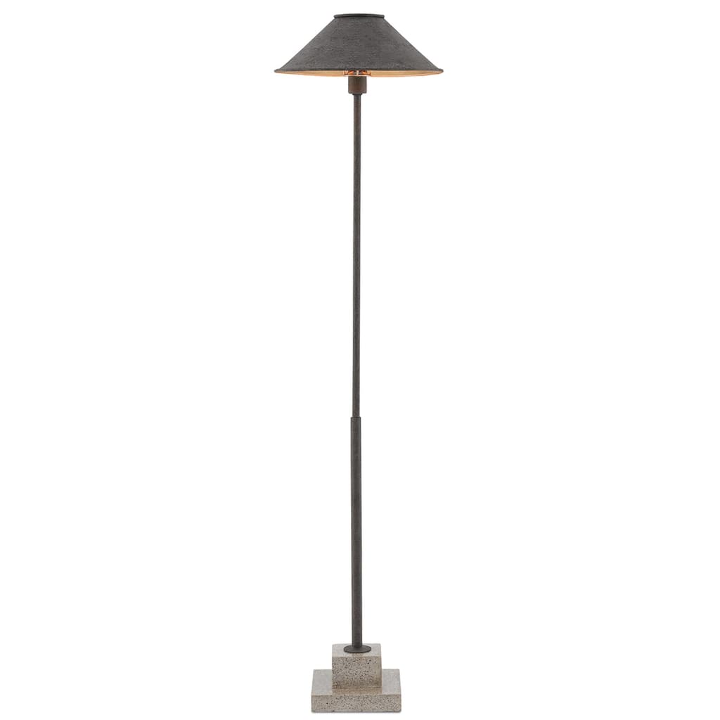 Currey & Company Fudo Black Floor Lamp - 49.75"h x 12"dia.