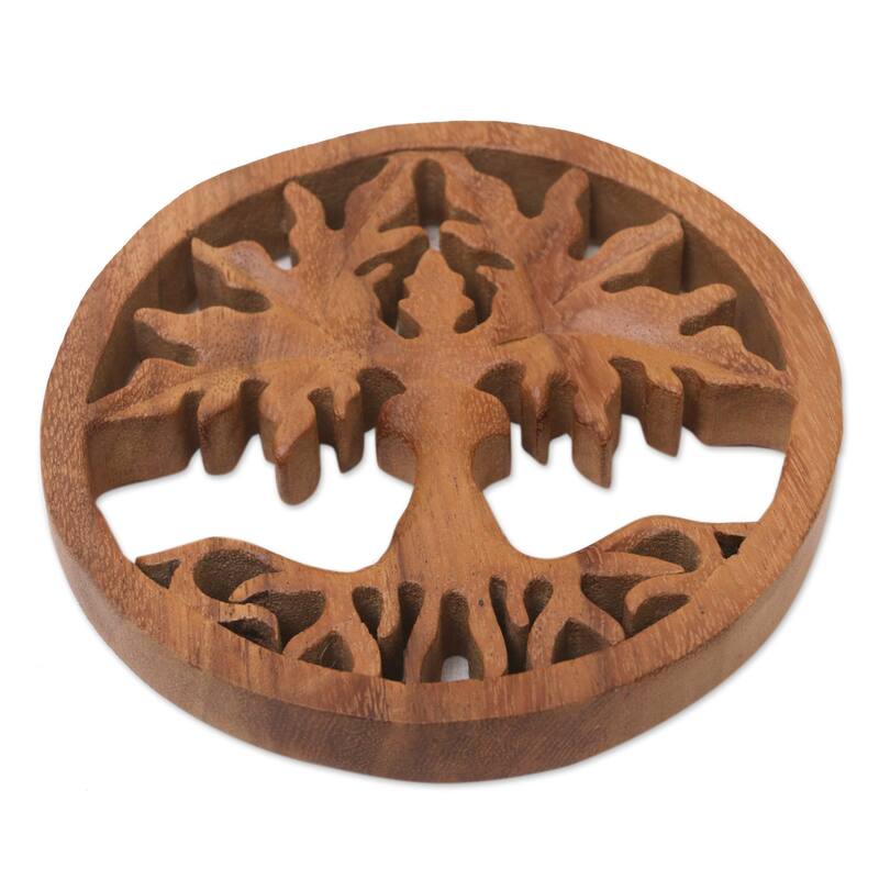 Novica Handmade Paradise Forest Wood Relief Panel