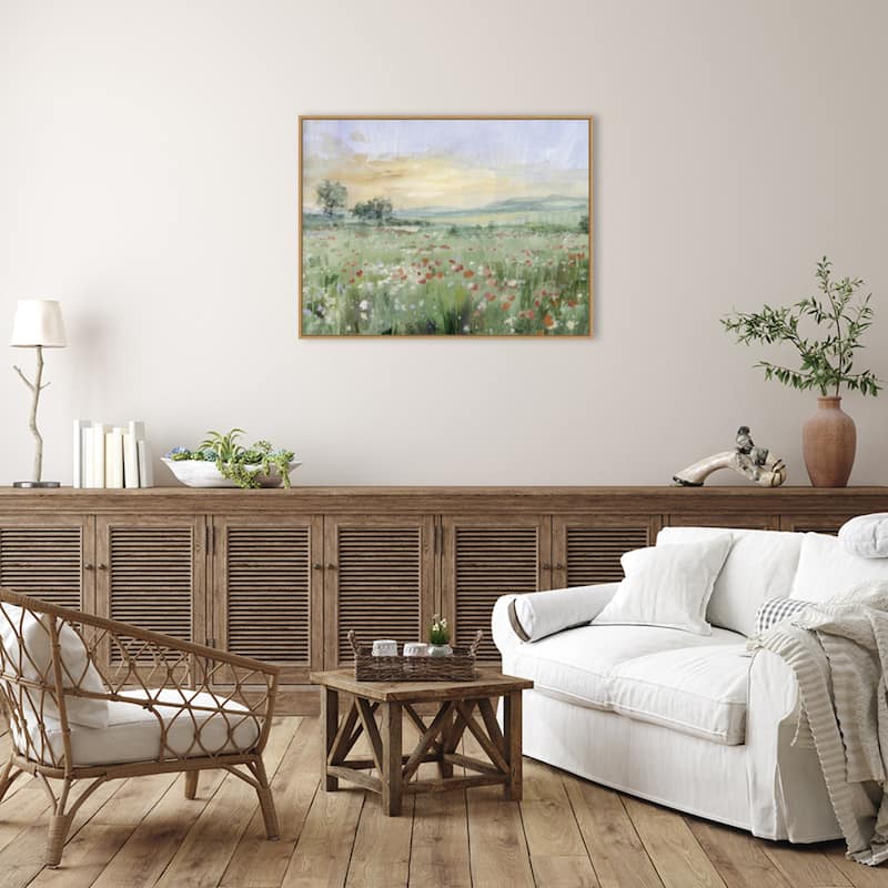 First Light on the Meadow by Danhui Nai Framed Canvas Wall Art Print