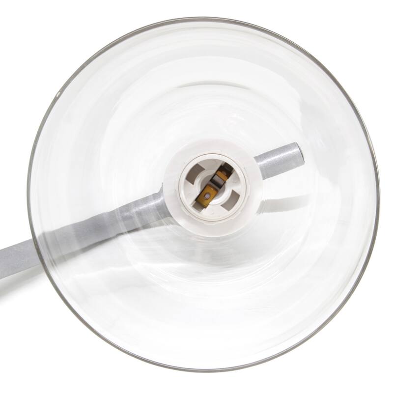 Curved Arm Desk Lamp with Glass Shade - 15.75" - Silver