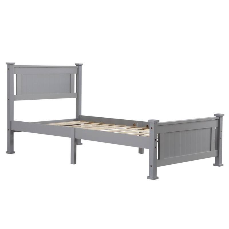 Vertical Decorative Core Bed Frame Grey Full/Twin
