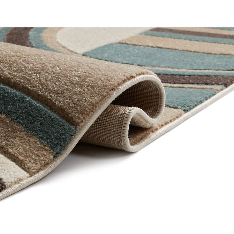 Well Woven Modern Geometric Arcs and Shapes Area Rug - 9'3" x 12'6"