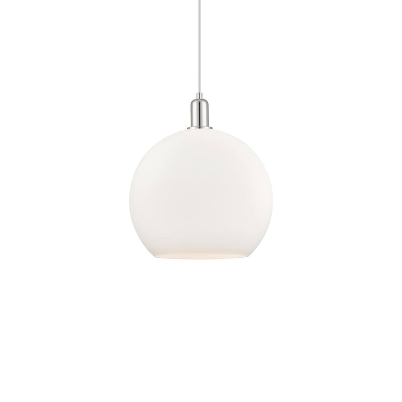 Innovations Lighting 716-1P-18-14 Athens Pendant Athens 14" Wide - Polished Nickel / Matte White