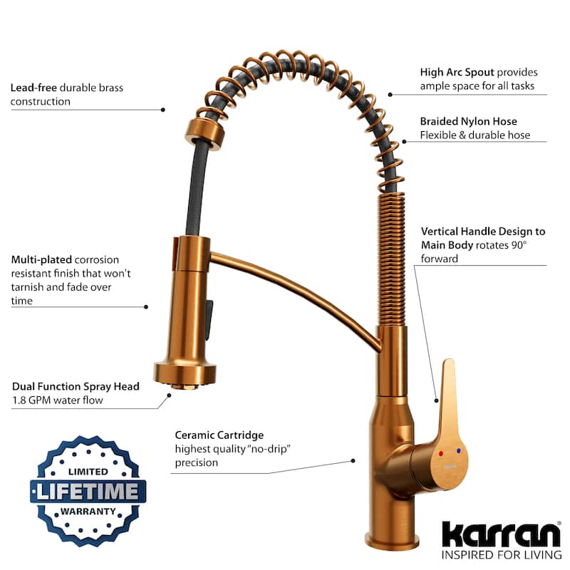 Karran Scottsdale Single-Handle Pull-Down Sprayer Kitchen Faucet