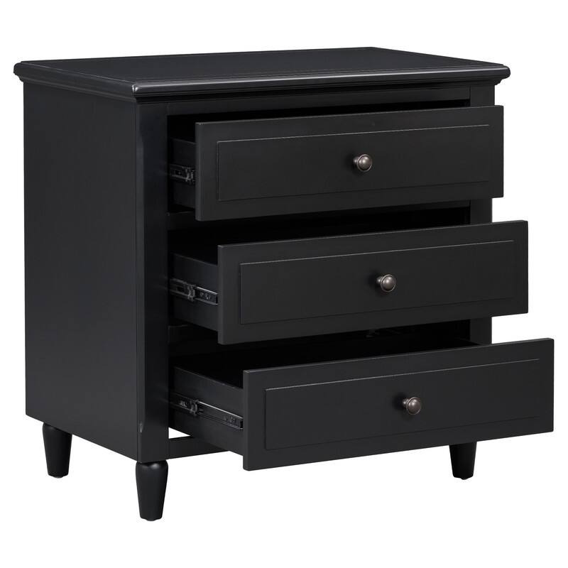 Middlebrook Solid Wood Storage 3-Drawer Nightstand Classic Nightstand