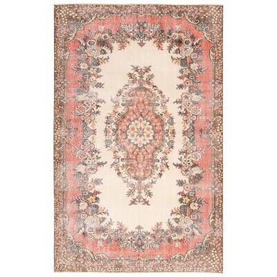 ECARPETGALLERY Hand-knotted Antalya Vintage Beige Wool Rug - 5'10 x 9'4