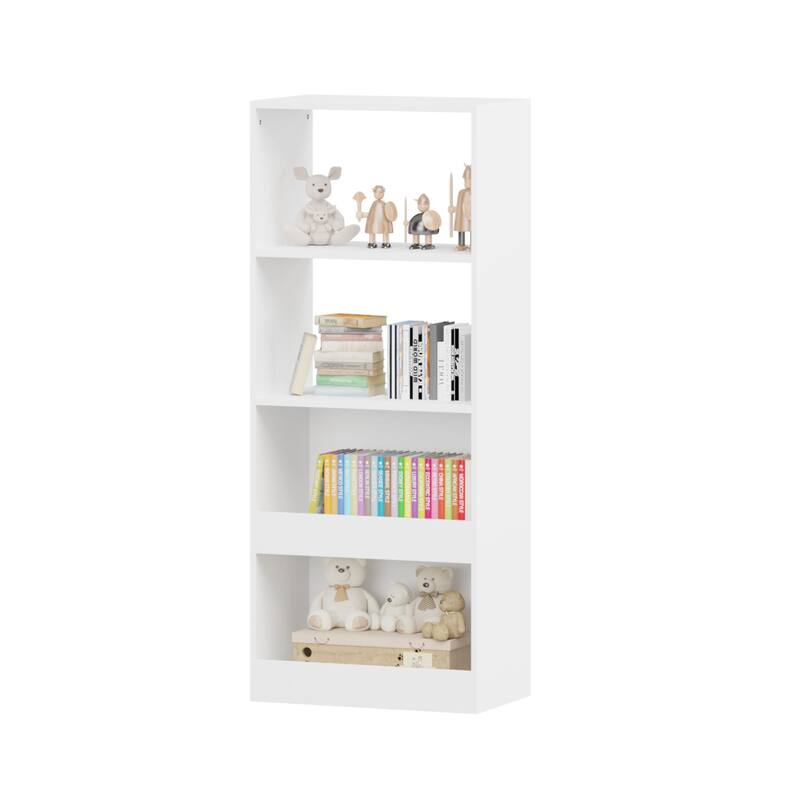 Anmytek White Open Shelf Bookcase Modern Kids Room and Living Room Storage Organizer