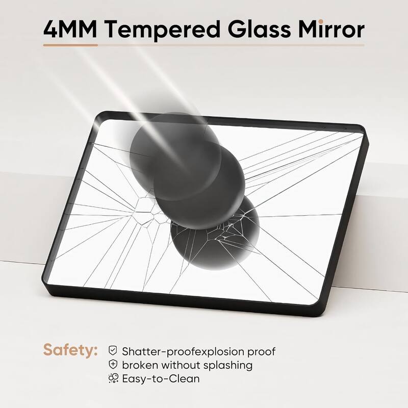 Modern Metal Frame Wall Mounted Bathroom Vanity Mirror with 5-year warranty