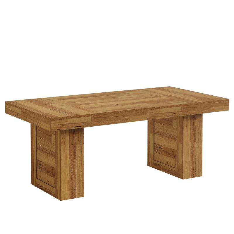63'' Farmhouse Dining Table for 6, Rectangle Wooden Kitchen Table