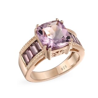 Shop 5.45CT Square Cushion Cut Pink Amethyst Ring For ...