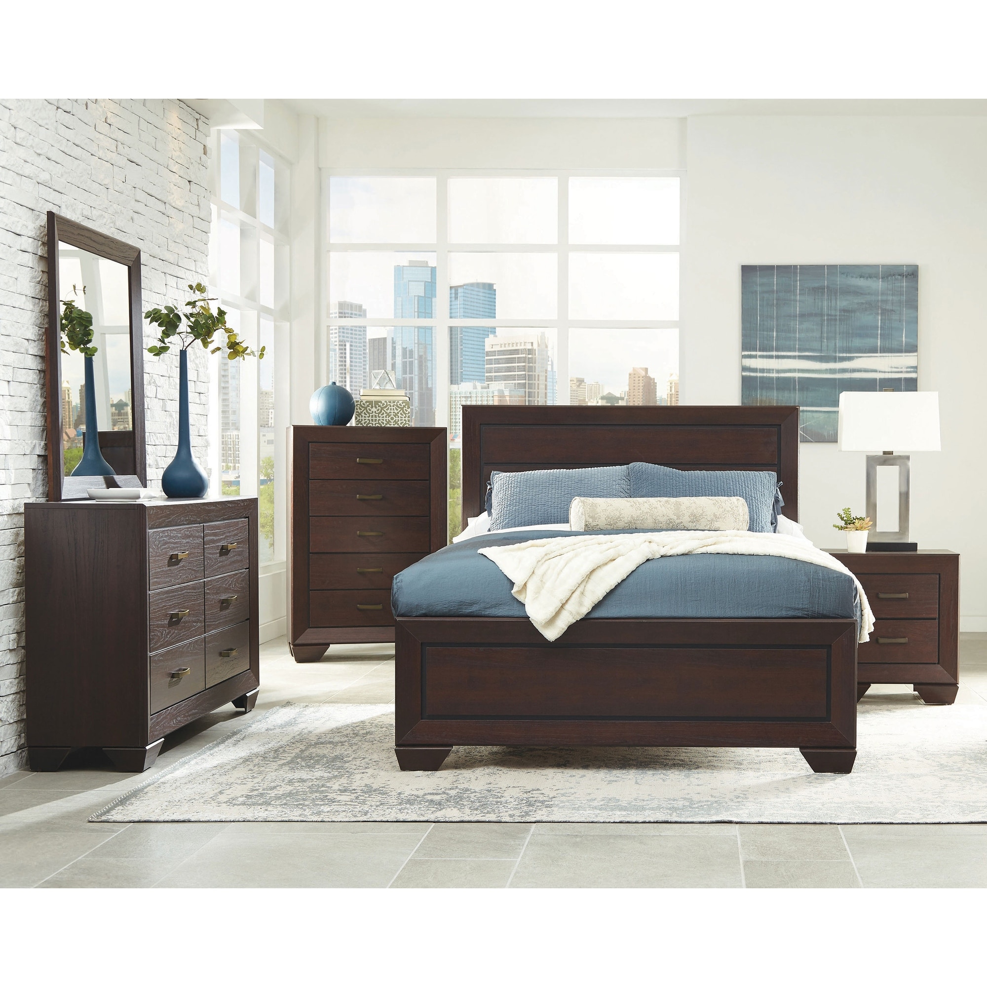 Kauffman 5-piece Panel Bedroom Set with High Headboard