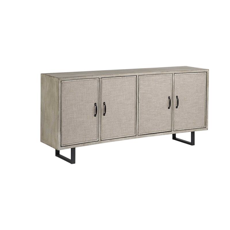 HomeRoots 68" Light Brown Solid Wood Sideboard with Four Doors - 15.5' X '31.5' X '68