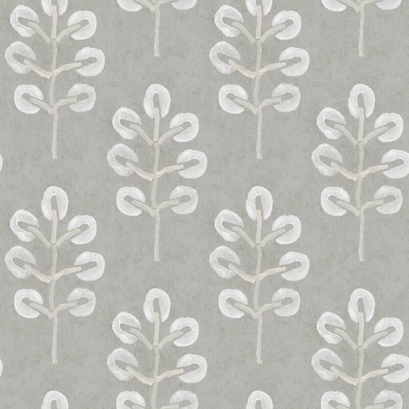 Chesapeake Plum Tree Grey Botanical Wallpaper
